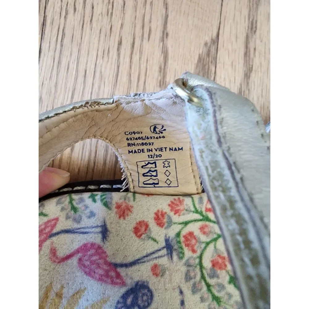 MINI BODEN Approx. Size 11 Gold Loop and Hook Strap Sandals GUC Spring Summer